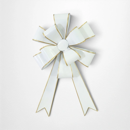 White/Gold Metal Double Layer Bow