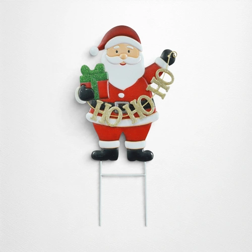 Christmas Metal Yard Santa Stake