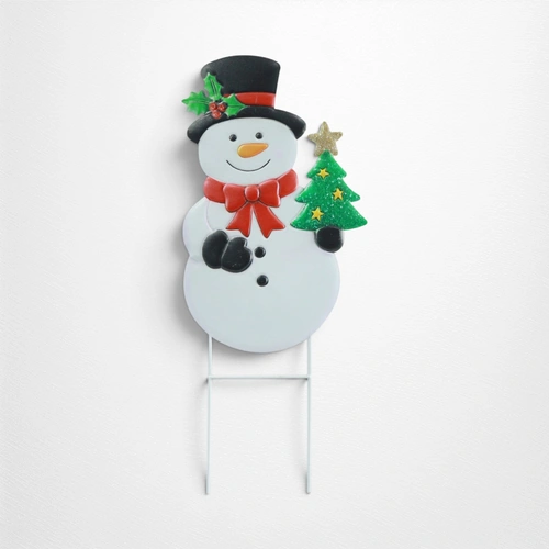Christmas Metal Yard Snowman Stake