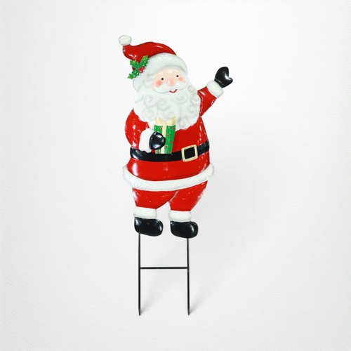 Metal Santa Lawn Stake 1m high