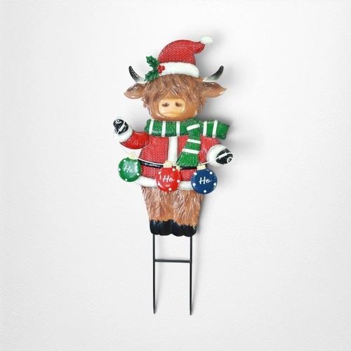 Metal Highland Cow Lawn Stake B