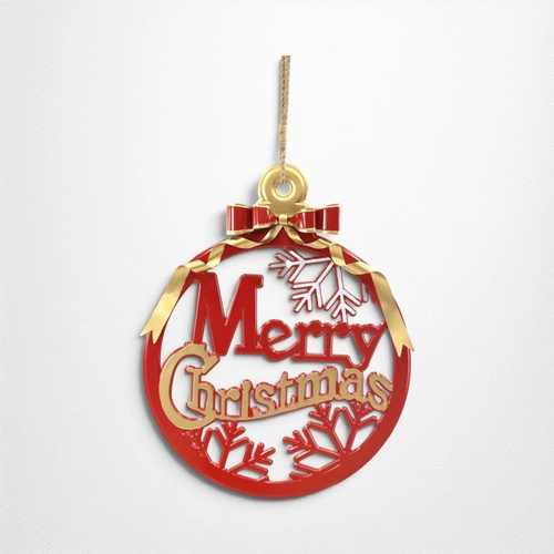 Fancy Metal Bauble Merry Christmas 