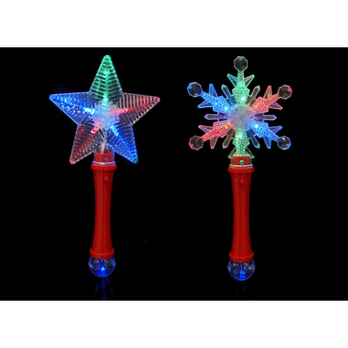 LED Snowflake/Star Wand - 2 assorted