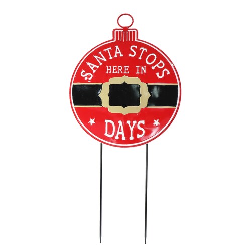 Santa Stop Countdown Yard Stake 125cm