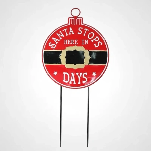 Santa Stop Countdown Yard Stake 125cm