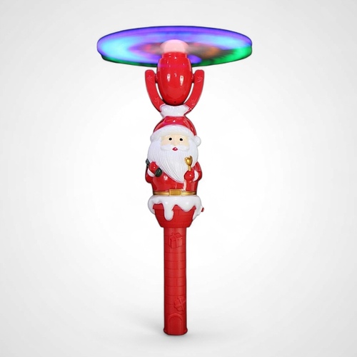 Light Up Santa Musical Spinner Wand