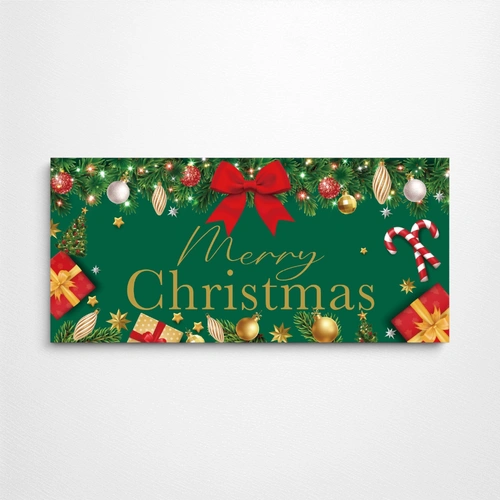 Green Christmas Garage Door Banner