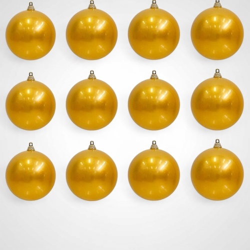 70mm Gold Baubles - 12pk - avail October 2024