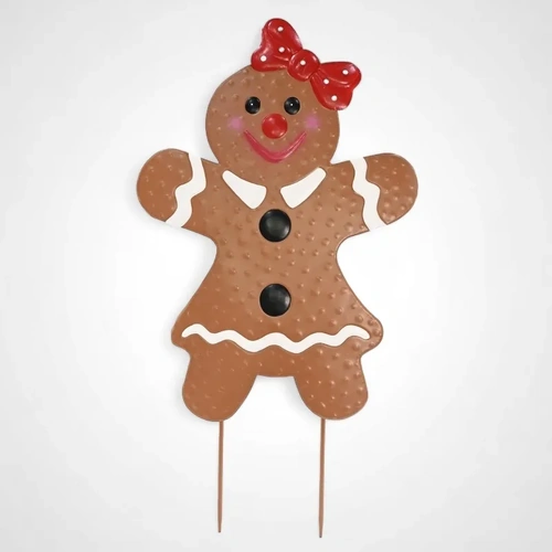 Metal Gingerbread yard stake Girl 