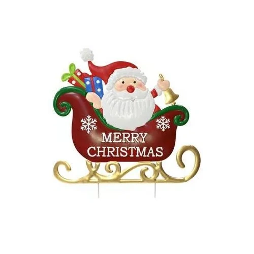 Metal Santa Sleigh Yard Stake