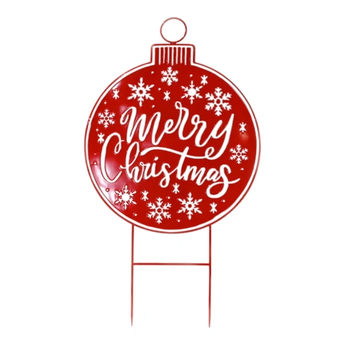 Metal Christmas Bauble Yard Sign