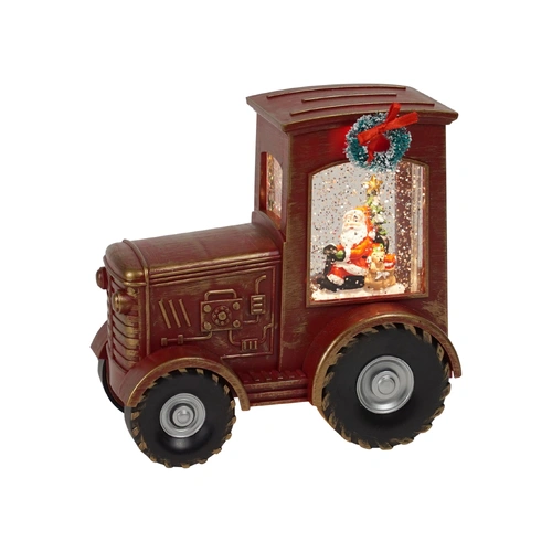 Resin Christmas Red Tractor Water Ball