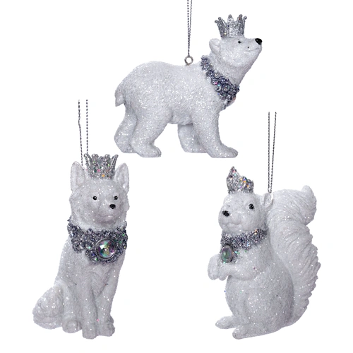 Resin White Iridescent Animal Decals - 3 assorted