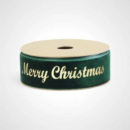 Emerald Velvet Foil Ribbon A - Available Oct 2025