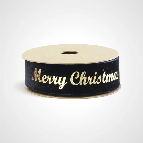 Navy Velvet Foil Ribbon C -  Available Oct 2025