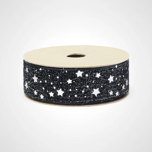 Navy Velvet Foil Ribbon D  Available Oct 2025