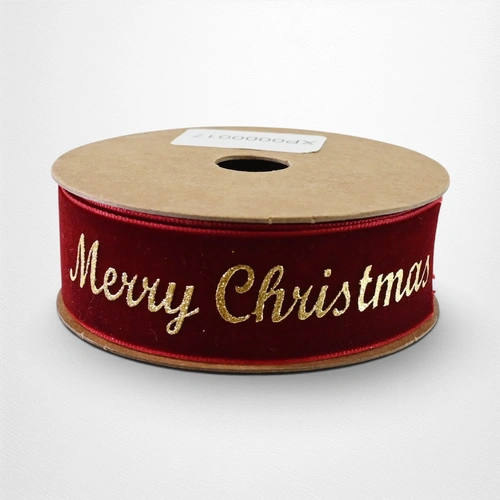 Burgundy Velvet Foil Ribbon G