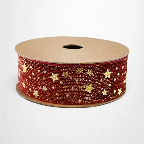 Burgundy Velvet Foil Ribbon H