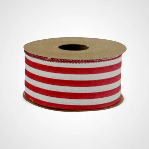 6.3cm  Candycane Stripe Ribbon - Available Oct 2025