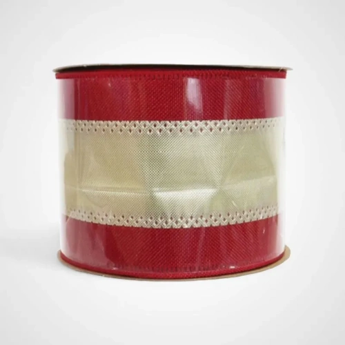63mm Ribbon Red with Gold Band- (F)