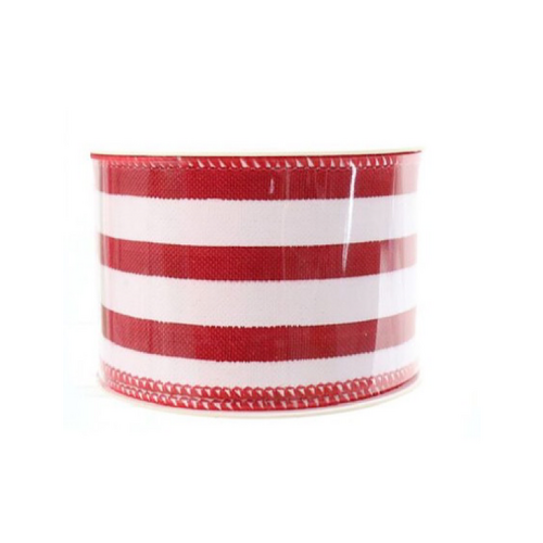 60mm Candycane Ribbon 2.7m(Red/White Striped)- AVAIL OCT 2024