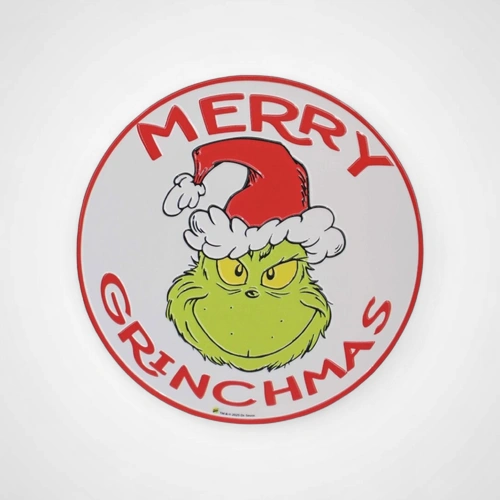Round Merry Grinchmas Sign
