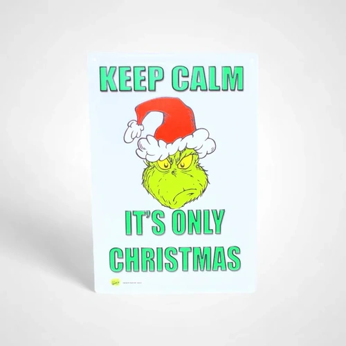 Metal Grinch Sign Keep Calm