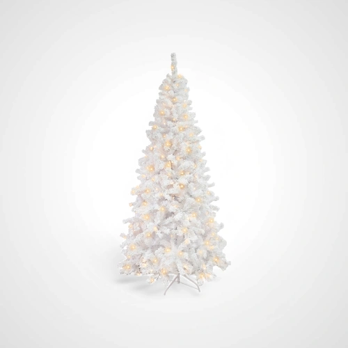210cm Pre Lit Flocked White Tree - Available October 2025