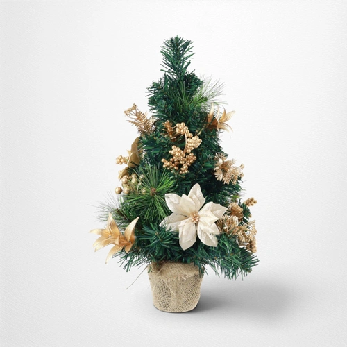Potted Decorated Pine Tree C. Gold
