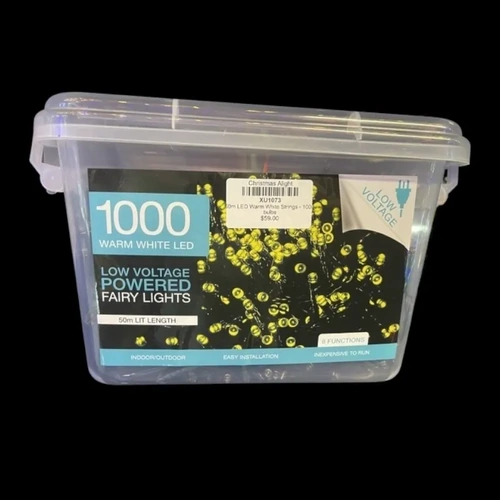 50m Warm White Strings - 1000 bulbs