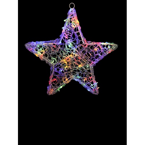 58cm Acrylic Multi Coloured Star  3D