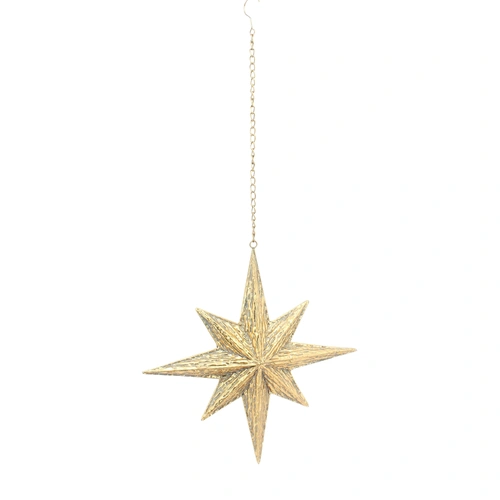Antique Gold Metal Moravian Star