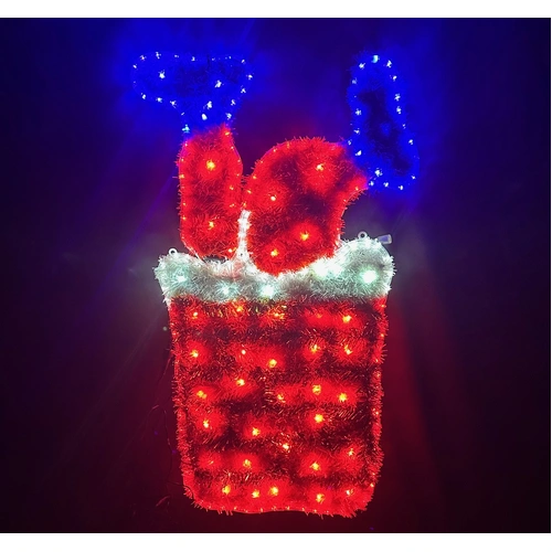 Santa Climbing Chimney Rope Light Motif