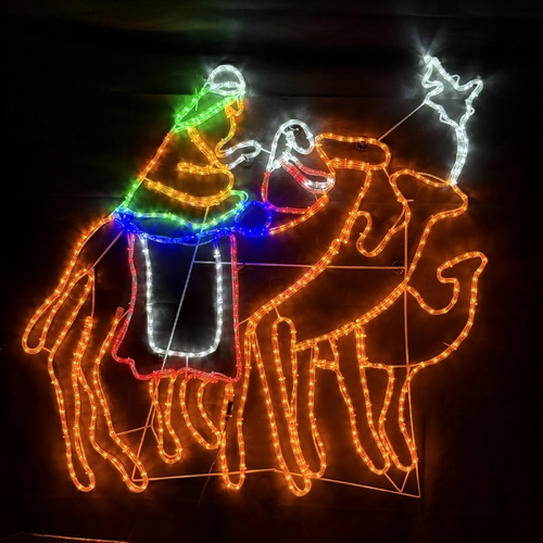 3 Wise Men on Camels Rope Light Motif