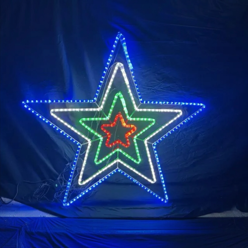 4 Layer Flashing Star Rope Light Motif 