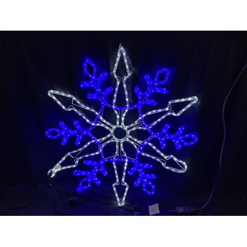 36V Blue and White Snowflake Rope Light Motif