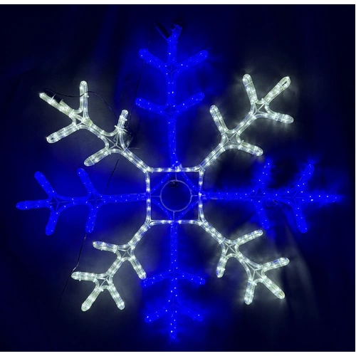 Blue and White Snowflake Rope Light Motif 