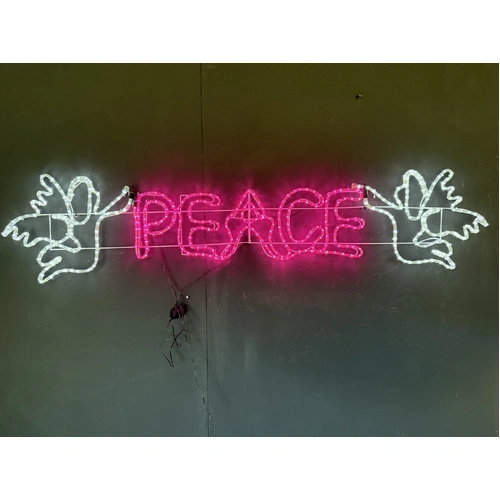PEACE with 2 Angels Rope Light Motif 