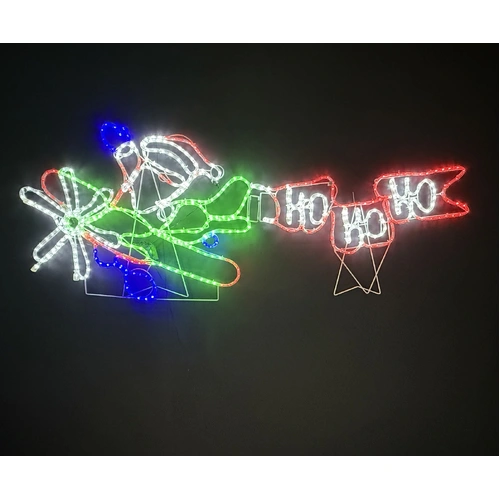 Santa Plane HOHOHO Rope Light Motif