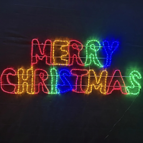 Colourful Merry Christmas Rope Light Motif 
