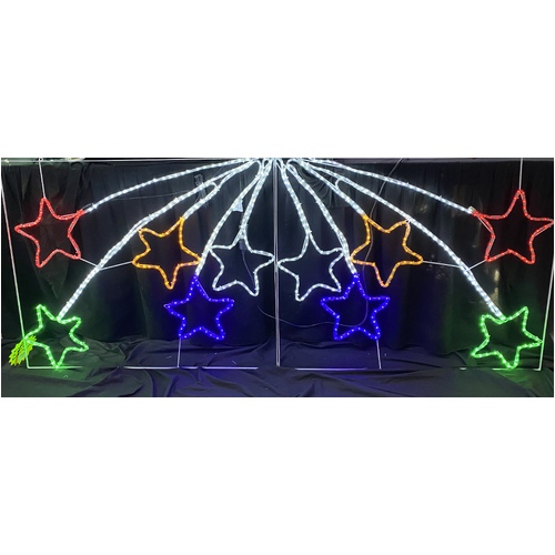 210cm x 88cm 10 Flashing LED Stars Rope Light Motif