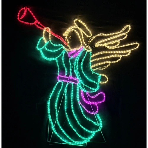 Colourful Angel with Flashing Wings Rope Light Motif