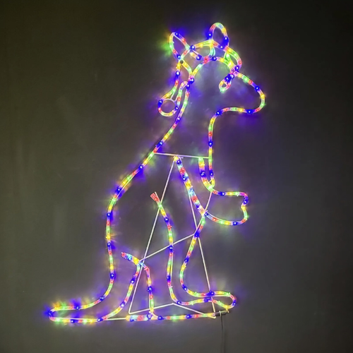 Multi Christmas Kangaroo Rope Light Motif 