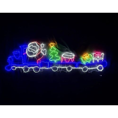 Santa in Christmas Train Rope Light Motif