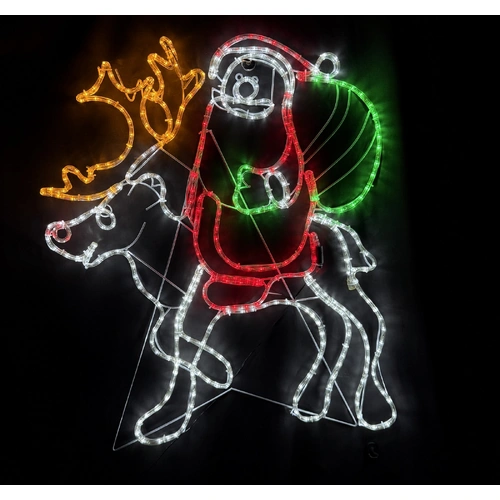 Santa on Reindeer Rope Light Motif 