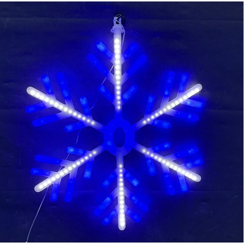 Blue and White Digital Flashing Snowflake Motif