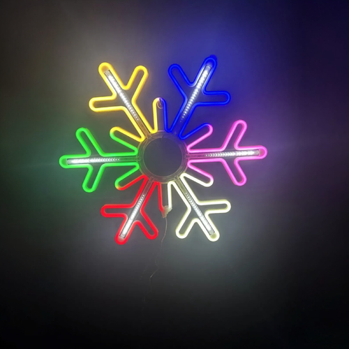 75cm Digital Neon Multi Snowflake