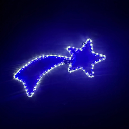 Blue and White Shooting Star Rope Light Motif 