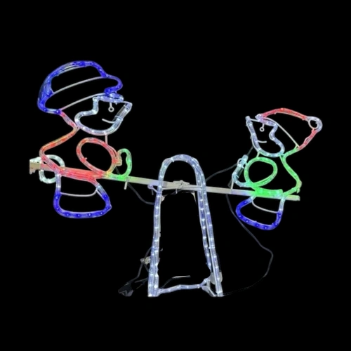 Elf/snowman on See-Saw Rope Light Motif 