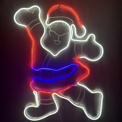 70cm Neon Dancing Santa Rope Light Motif